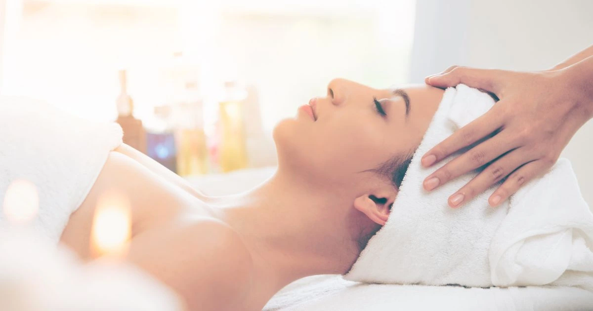 The tranquil Head Spa treatment room at ReLux Medical Spa in Akron, OH.