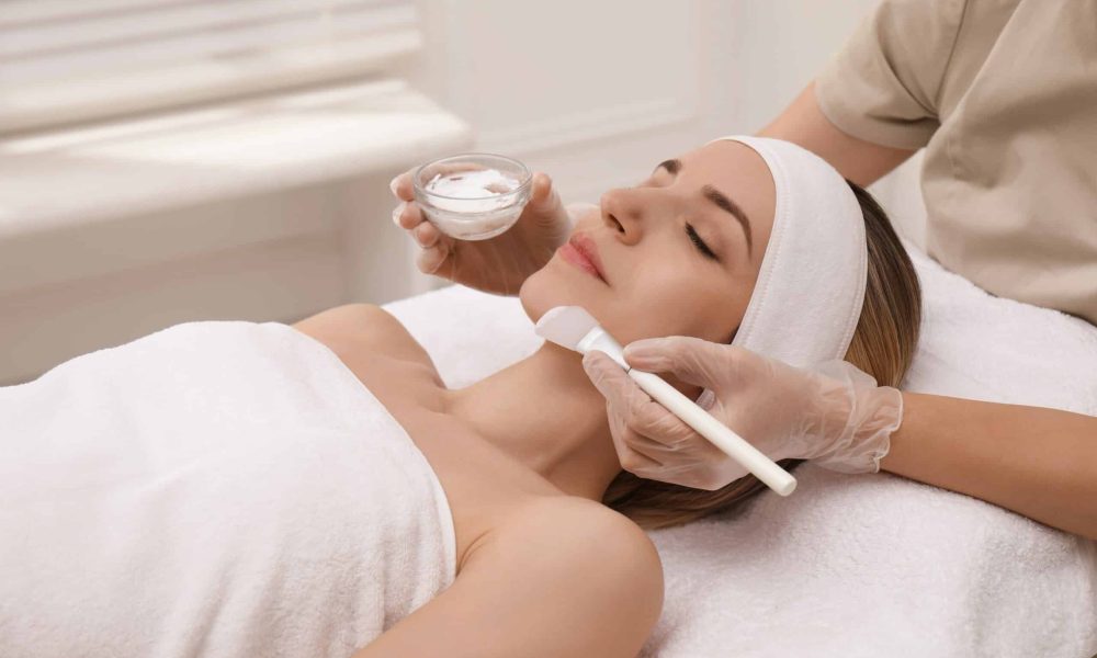 Beautiful Woman preparing to get Facial to her face | Get VI Peel at ReLux Medical Spa in Akron, Ohio.